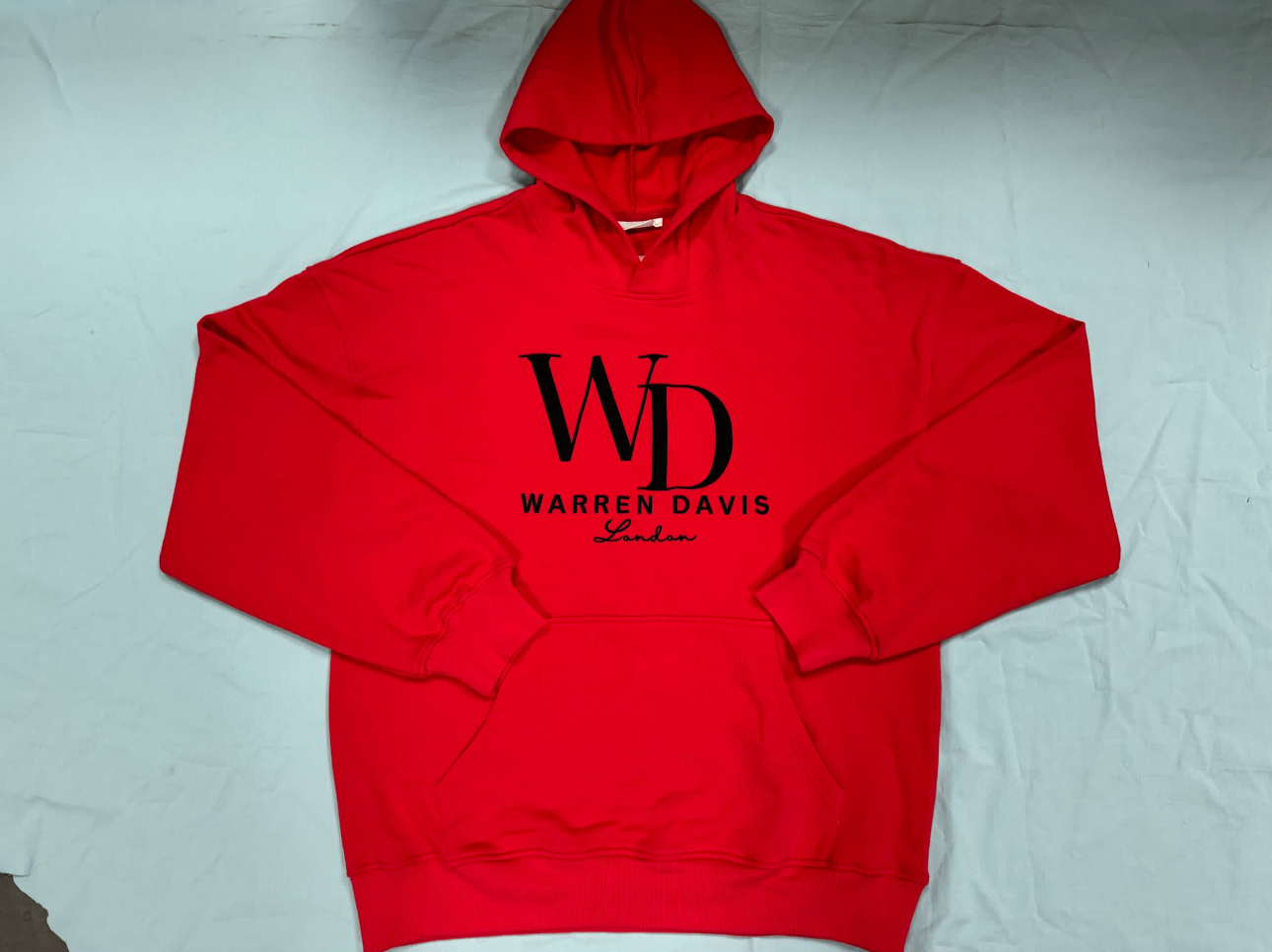 Warren Davis Embroidered High Quality Hoodie w/joggers pants (Red)Available Fall 2026