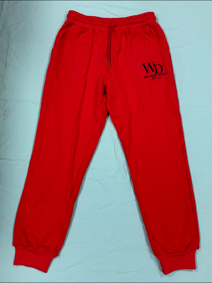 Warren Davis Embroidered High Quality Hoodie w/joggers pants (Red)Available Fall 2026